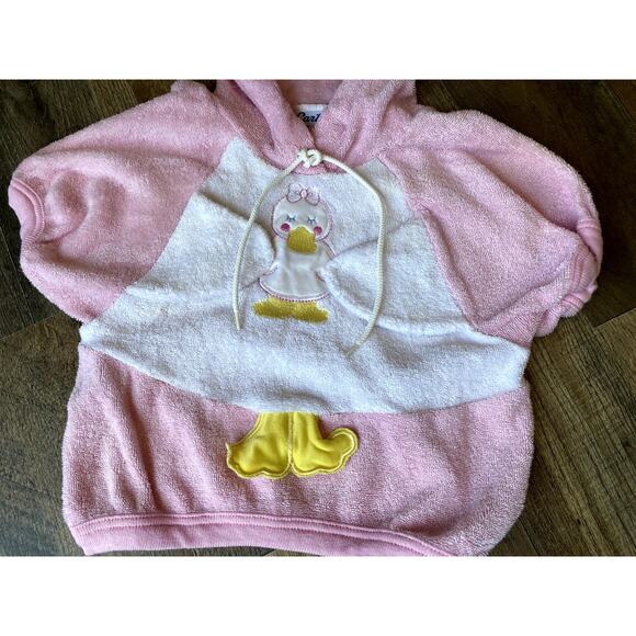 Vintage Carters Pink Girl Duck Terry Cloth Hooded Top 24 mo - Picture 9 of 9